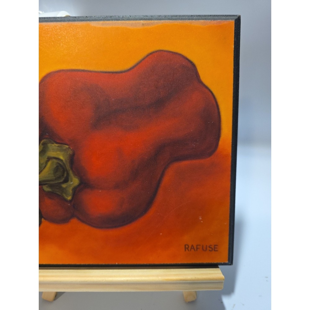 WILL RAFUSE Wood Wall Block Decor-Red Pepper 8X8 - Picture 4 of 6